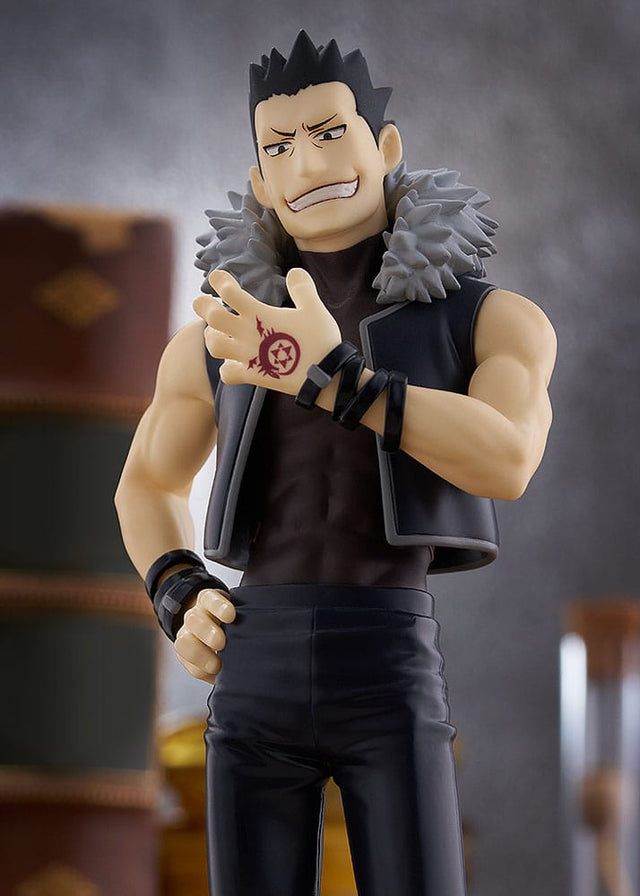 Figurine Pop Up Parade de Greed de Fullmetal Alchemist Brotherhood, bras levé, expression confiante.