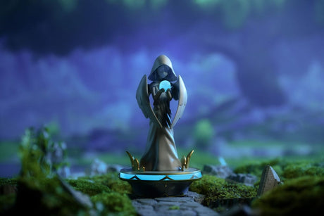 Statue des Sept Mondstadt Genshin Impact figurine LED avec sphère lumineuse bleue et ailes