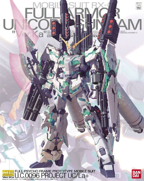 Gunpla MG 1/100 Full Armor Unicorn Gundam Ver.Ka armé avec son arsenal complet