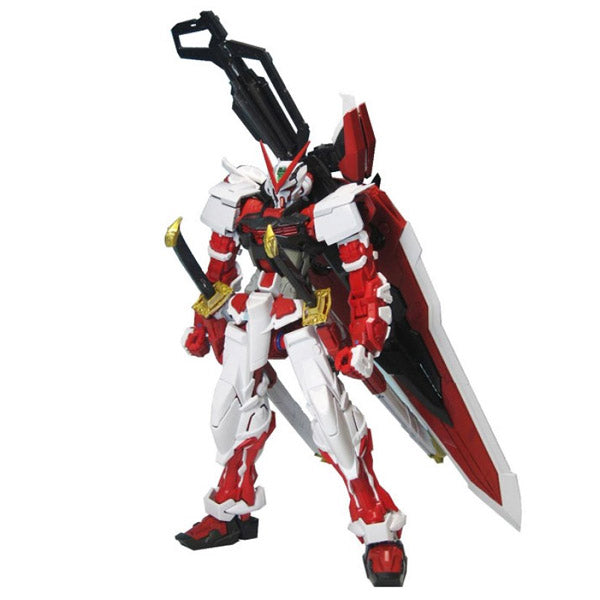 Gunpla MG 1/100 Gundam Astray Red Frame Revise blanc et rouge avec épées et Tactical Arms II, modèle Bandai articulé.