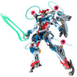 Maquette Gunpla HG 1/144 GQuuuuuuX Endymion Unit Awakened avec épée verte translucide, éléments orbitaux et armure colorée.