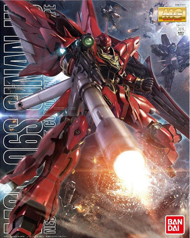 Gunpla MG 1/100 Sinanju Anime Color Ver Gundam Unicorn maquette Bandai rouge et or avec bouclier
