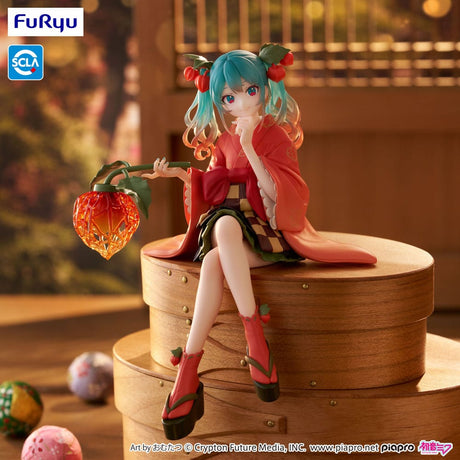 Figurine Hatsune Miku Flower Fairy Winter Cherry assise avec lanterne florale version Noodle Stopper