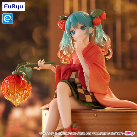Figurine Hatsune Miku Flower Fairy Winter Cherry assise avec lanterne florale version Noodle Stopper