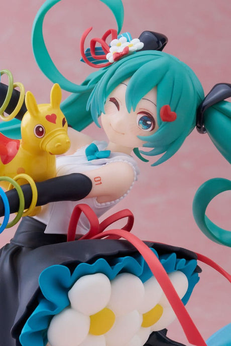 Statuette PVC Hatsune Miku x Rody Thank You Ver. AMP+ 20 cm, pose dynamique sur étoile filante