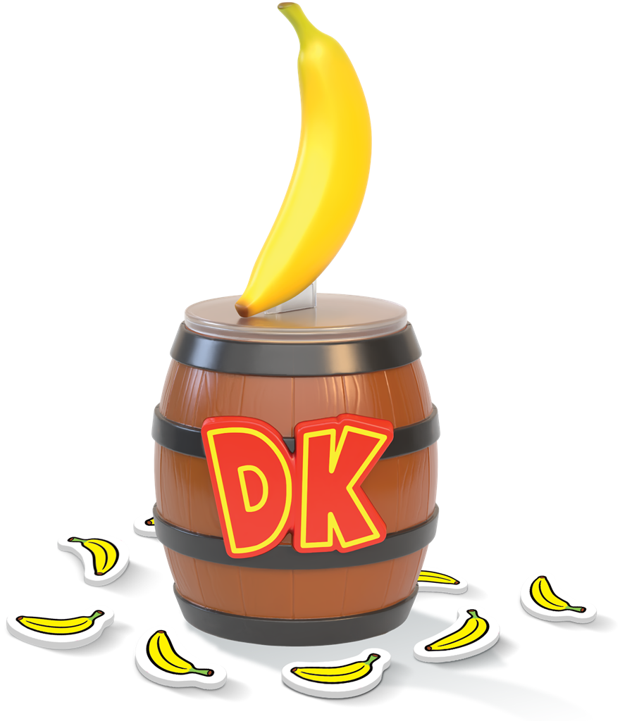Boîte du jeu Jungle Speed Donkey Kong avec Donkey Kong, un totem banane et des cartes colorées sur fond de jungle.