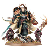 Boîte Warhammer 40,000 Dark Angels : figurine Citadel de Lion El’Jonson, Primarque loyaliste, avec épée et bouclier.