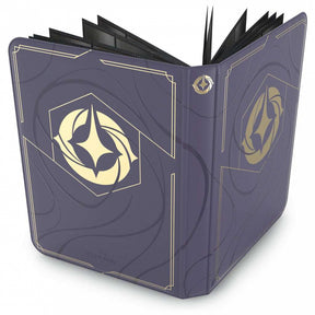 Portfolio Premium Pro-Binder 9 cases Disney Lorcana Ultra Pro gris-violet avec logo doré et pages intérieures noires.