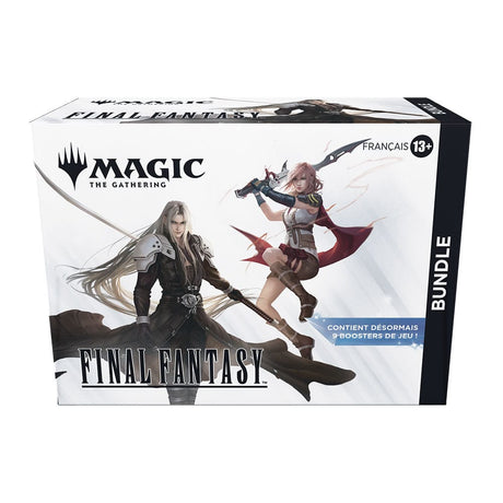 Bundle Magic The Gathering Final Fantasy en français – 9 boosters avec Lightning et Sephiroth sur la boîte