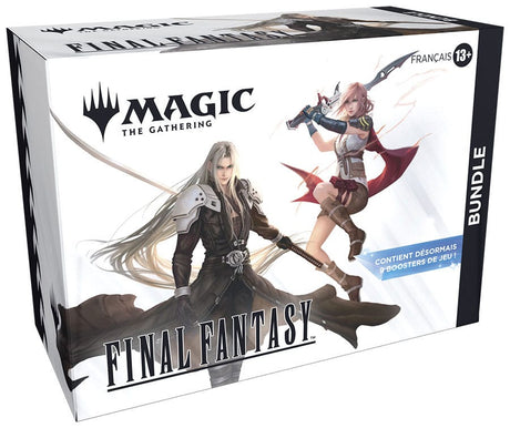 Bundle Magic The Gathering Final Fantasy en français – 9 boosters avec Lightning et Sephiroth sur la boîte