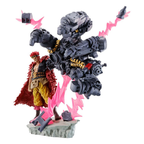 Set One Piece Petitrama Logbox Re-Birth Wanokuni Vol.2 avec quatre mini-dioramas représentant plusieurs personnages de l’arc Wano.
