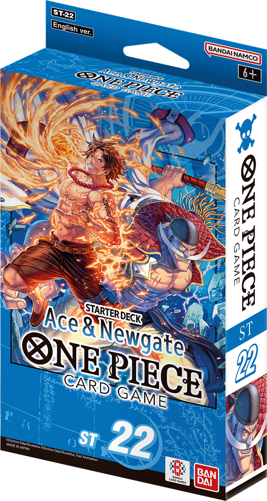Boîte du Starter Deck One Piece Card Game ST-22 Ace & Newgate en version anglaise, avec Portgas D. Ace et Edward Newgate sur l’illustration.