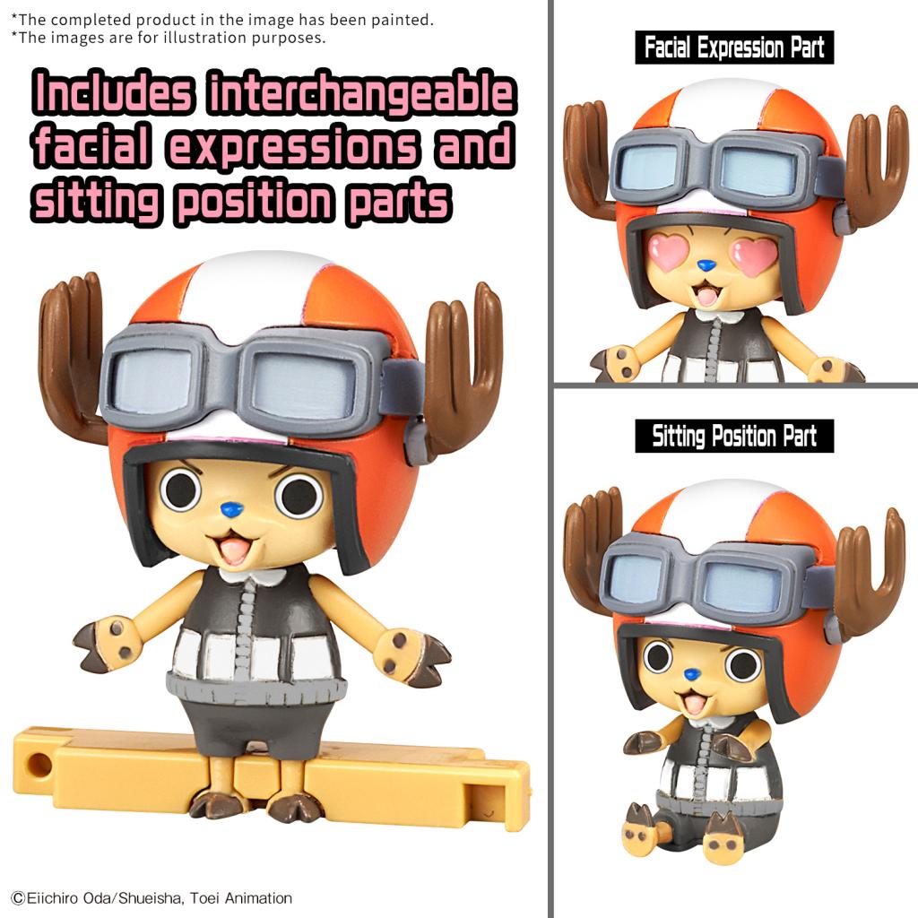 Set One Piece Chopper Robo Super Vol.4 Kung Fu Tracer et Vol.5 Walk Hopper avec Chopper dans deux véhicules mécaniques à assembler.