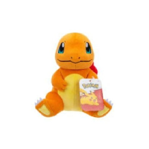 Peluche Salamèche Pokémon officielle orange avec ventre jaune, douce et compacte