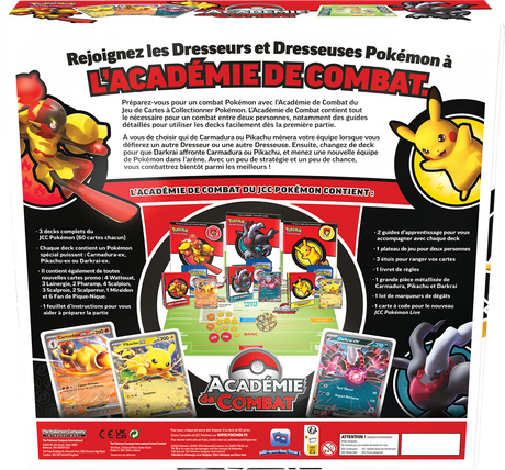 Coffret Pokémon Académie de Combat V3 – Jeu d’apprentissage avec 3 decks complets et accessoires