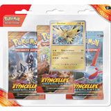 Tripack Pokémon EV08 avec 3 boosters et 1 carte promo.