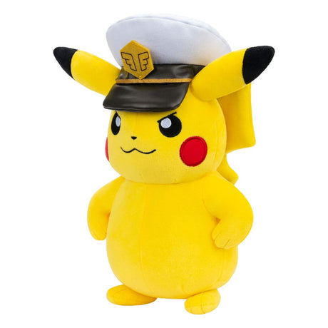 Peluche Pikachu Capitaine Pokémon 20 cm avec casquette blanche