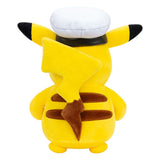Peluche Pikachu Capitaine Pokémon 20 cm avec casquette blanche