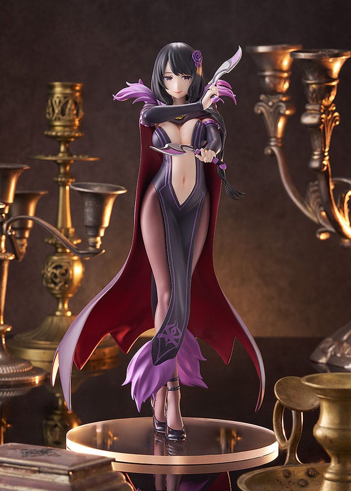 Figurine Elsa Granhiert Re Zero Pop Up Parade L avec dagues et tenue violette dans une pose élégante et dangereuse