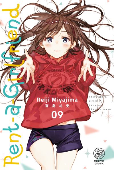 manga Rent-a-Girlfriend tome 9 montrant Chizuru Mizuhara en tenue estivale blanche, debout près d’une rambarde avec la mer en arrière-plan.