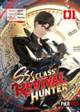 manhwa S-Class Revival Hunter Tome 1, avec un personnage en tenue noire devant une grande horloge dorée, entouré de chaînes et d’effets rouges.