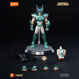 Boîte de figurine Saint Seiya Blokees Champion Class Dragon Shiryu avec armure verte du Dragon.