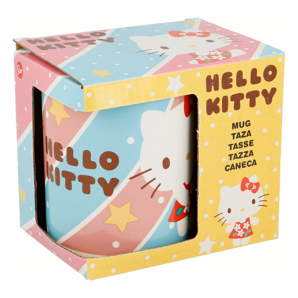 Mug Hello Kitty 325 ml au design pastel avec Hello Kitty en robe rouge