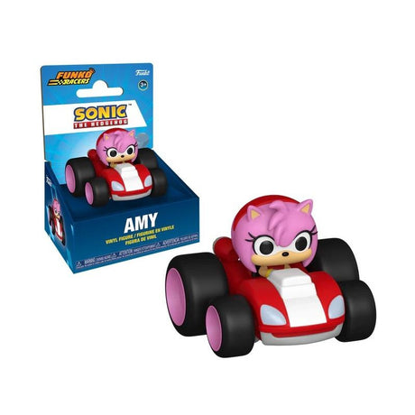 Figurine Amy Rose Funko Racers dans son kart, issue de l’univers Sonic the Hedgehog