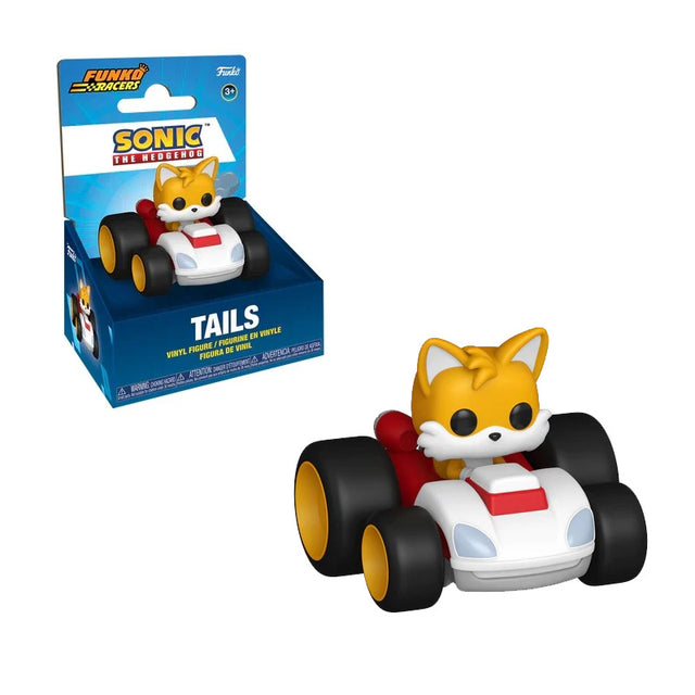 Figurine Tails Funko Racers dans son kart, issue de l’univers Sonic the Hedgehog