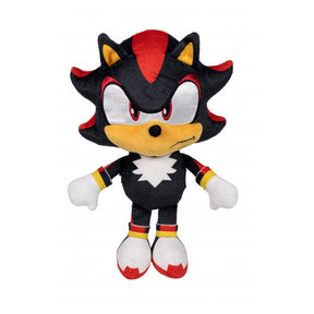 Peluche officielle Shadow the Hedgehog, représentant le célèbre rival de Sonic avec son design noir et rouge fidèle au jeu vidéo.