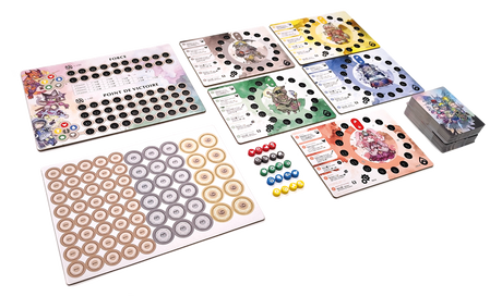 Boîte du jeu Yro avec plusieurs personnages fantasy au style manga, dont guerriers, mage et créatures colorées.