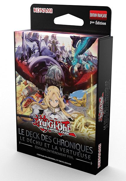Boîte Yu-Gi-Oh! Le Deck des Chroniques : Le Déchu et la Vertueuse édition entièrement foil.