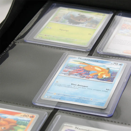 Portfolio Toploader Deluxe Zip Bleu pour cartes à collectionner, album bleu avec fermeture éclair, 20 pages de 9 emplacements recto verso et capacité de 360 cartes sous Toploader.