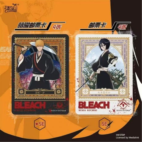 Display de boosters de cartes Bleach – Thousand-Year Blood War, avec design orange et blanc mettant en avant Ichigo Kurosaki, issue de la gamme Cartes Bleach.