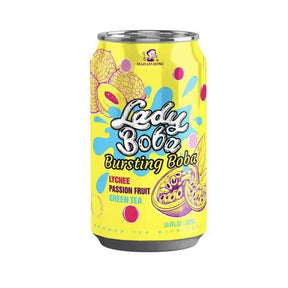 Canette Lady Boba Bursting Boba saveur litchi et fruit de la passion – thé vert 320 ml