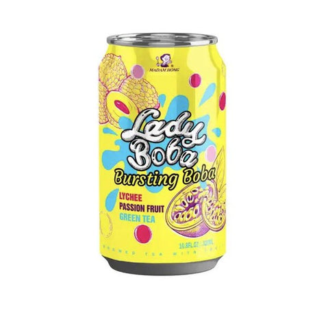 Canette Lady Boba Bursting Boba saveur litchi et fruit de la passion – thé vert 320 ml