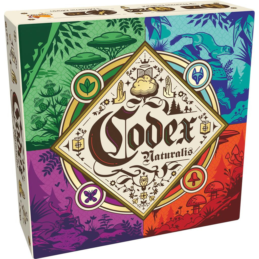 Boîte du jeu Codex Naturalis avec illustrations nature