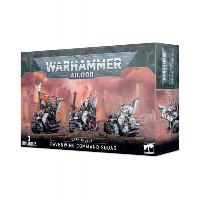 Escouade de Commandement de la Ravenwing Dark Angels Warhammer 40,000 sur motos