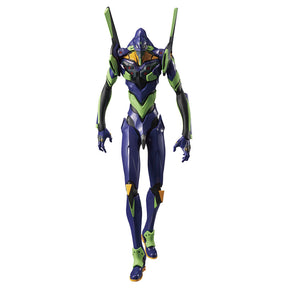 Figurine Evangelion Ichiban Kuji Lot A EVA-01, mecha violet, vert et noir en posture debout sur fond blanc.