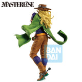 Figurine JoJo’s Bizarre Adventure Ichibansho Masterlise Gyro Zeppeli Steel Ball Run par Bandai, représentant Gyro avec chapeau, foulard vert et Steel Ball en main.