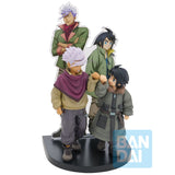Figurine Mobile Suit Gundam Iron-Blooded Orphans Ichibansho Mikazuki et Orga par Bandai, avec deux personnages sur socle et décor de fond.