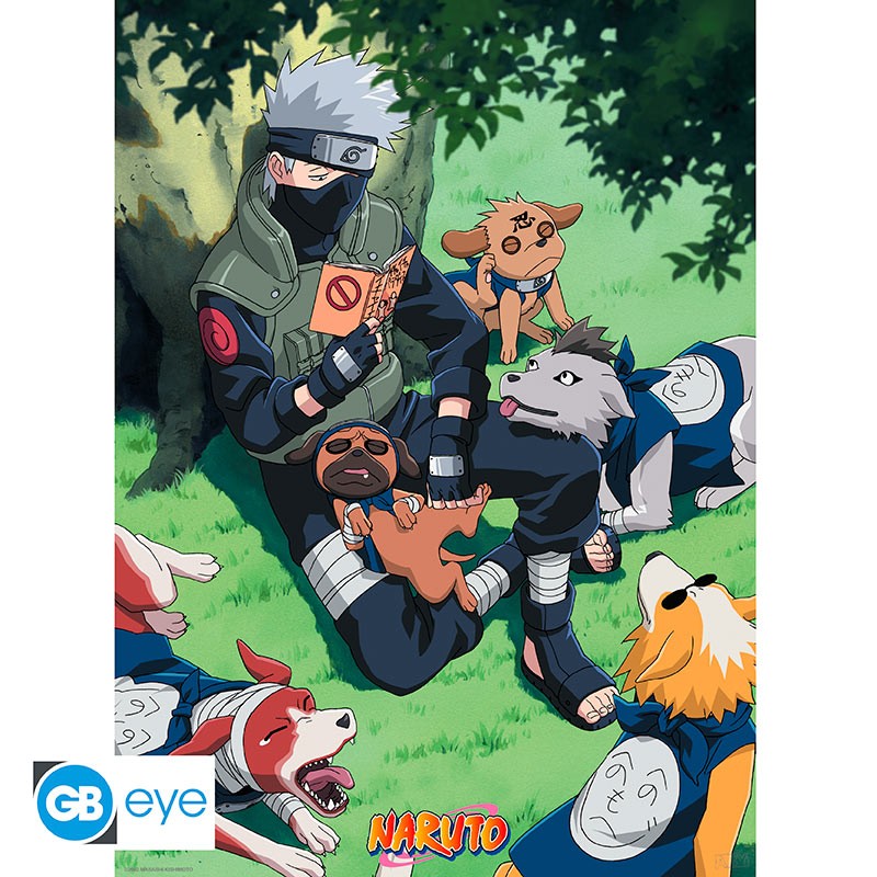 NARUTO - Poster Chibi 52x38 - Kakashi Et Ses Chiens