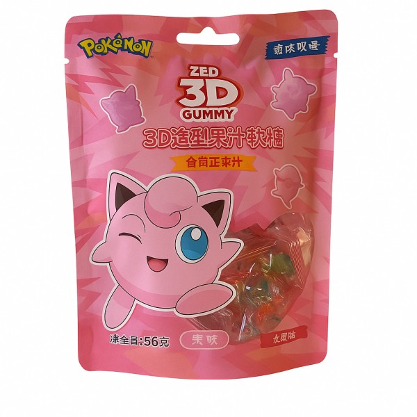 Bonbons Pokémon 3D Gummy Jigglypuff fraise 56g – sachet rose