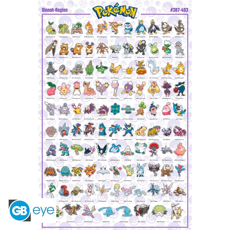 POKEMON - Poster Maxi 91,5x61 - Sinnoh Pokémon Français