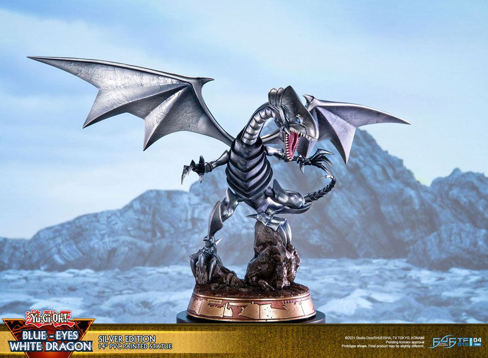 Yu-Gi-Oh! statuette PVC Blue-Eyes White Dragon Silver Edition
